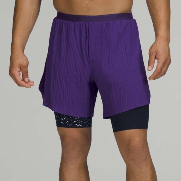 Lululemon Surge Lined Short 6" *Special Edition Petrol Purple / True Navy Medium - Picture 1 of 15
